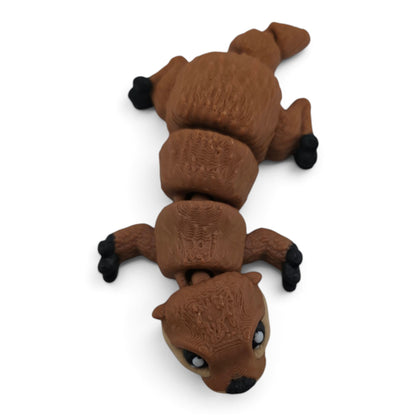 Otter Family Set – 3D Printed Articulated Figurines | 1 Adult & 3 Babies | Flexible Collectible Desk Decor