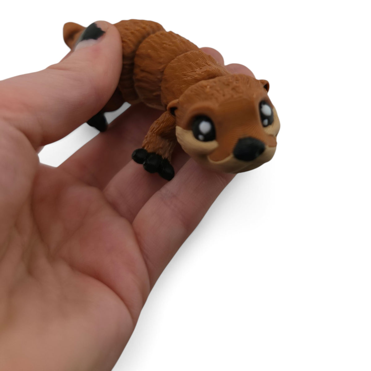 Otter Family Set – 3D Printed Articulated Figurines | 1 Adult & 3 Babies | Flexible Collectible Desk Decor