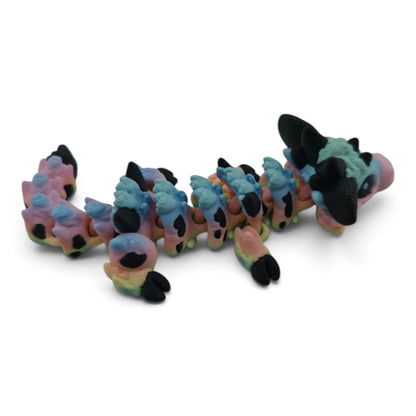 Baby Cow Dragon – Pastel Rainbow– 6"  Articulated Fantasy Collectible | 3D Printed Mechanical-Inspired Desk & Shelf Decor