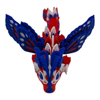 Patriotic Baby Fae Dragon - 6 inch 3D printed collectible