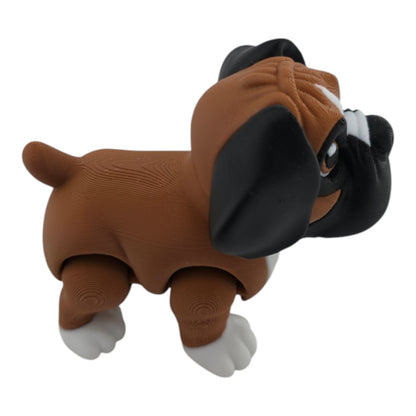 Brown, black and white Boxer Puppy - 2.5 inch 3D printed collectible