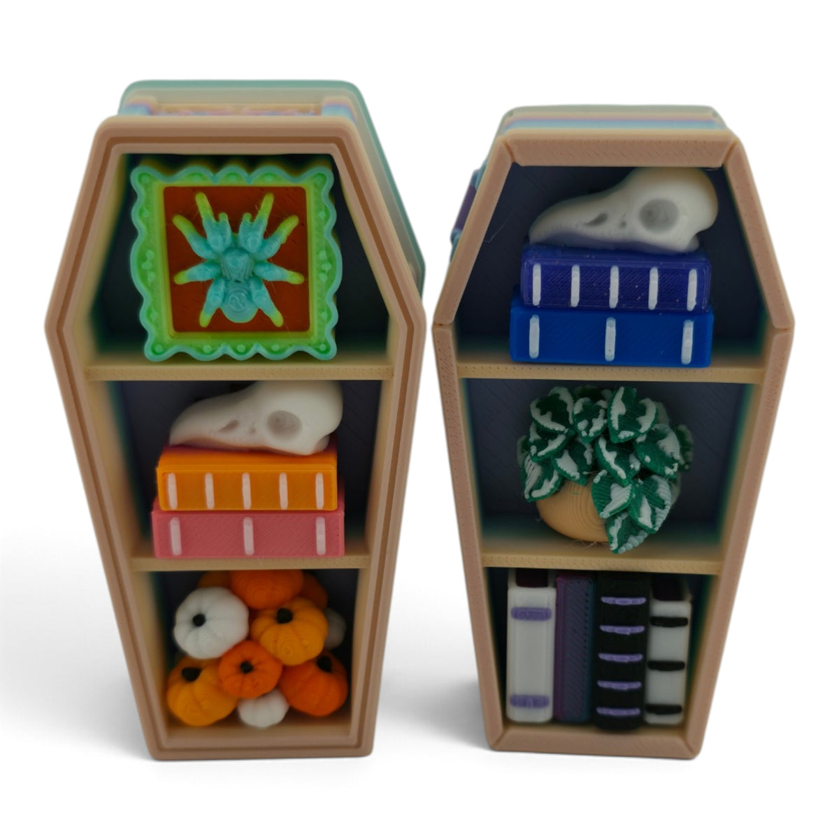 Coffin Shelf Clicker – 3D Printed Fidget | Random Shelf Items | Choose Brown or Black | Gothic Desk Decor