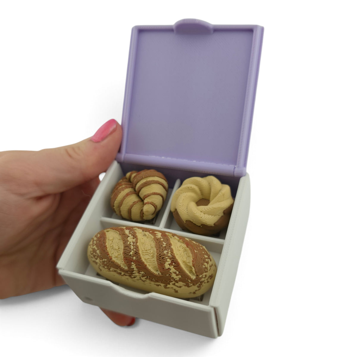 Bakery Box Clicker – 3D Printed Fidget | Openable Lid & Random Pastries | Cute Collectible Desk Decor