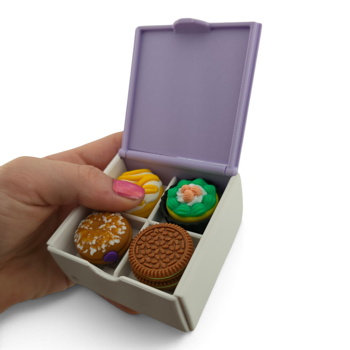 Bakery Box Clicker – 3D Printed Fidget | Openable Lid & Random Pastries | Cute Collectible Desk Decor