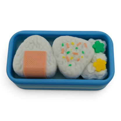 Bento Box Clicker – 3D Printed Fidget | Random Food Inserts | Japanese-Inspired Desk & Collectible Decor