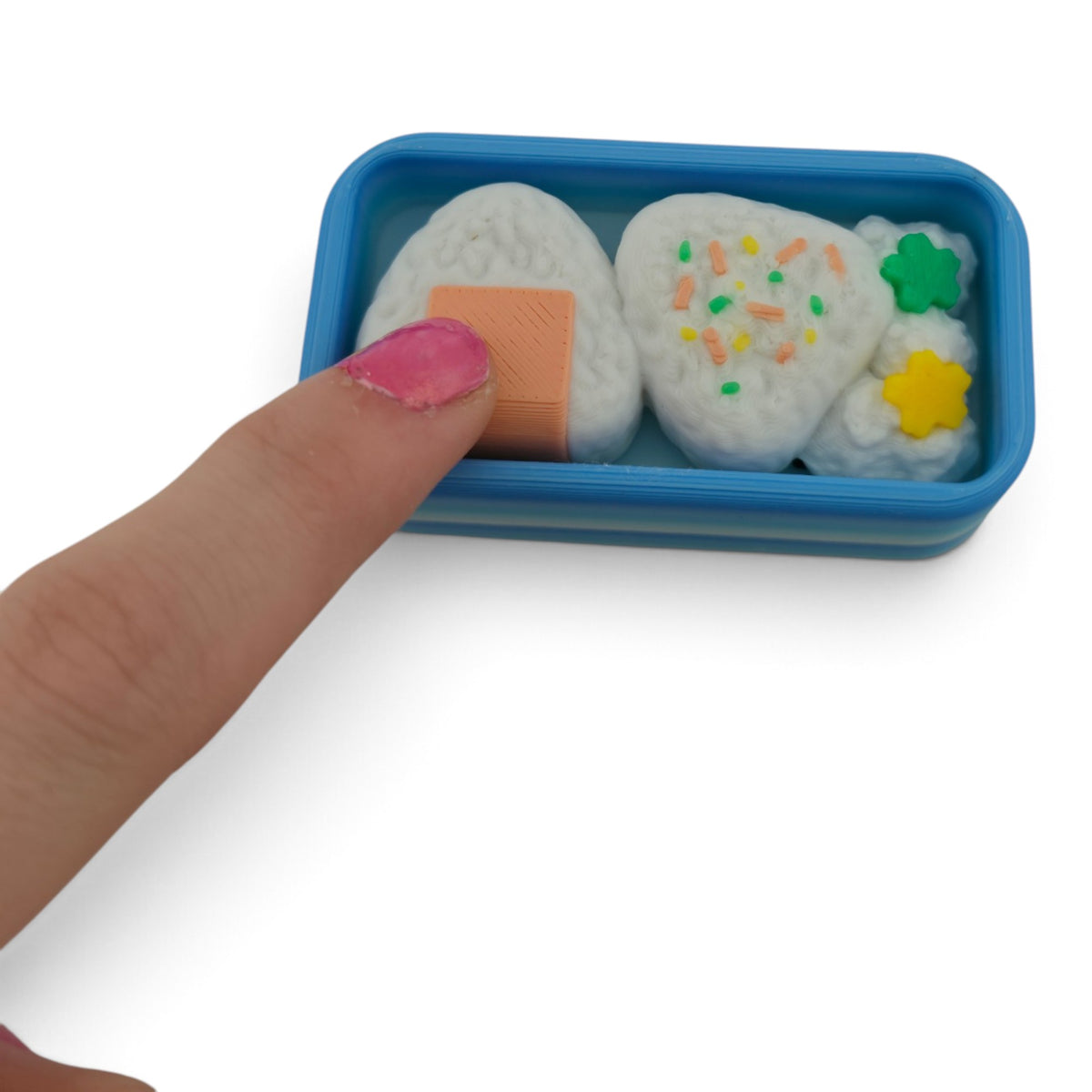 Bento Box Clicker – 3D Printed Fidget | Random Food Inserts | Japanese-Inspired Desk & Collectible Decor