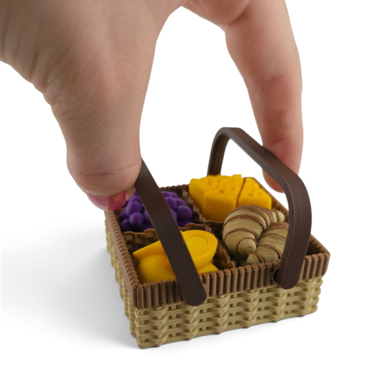 Picnic Basket Multi-Clicker – 3D Printed Fidget | Movable Handles & Random Food Keycaps | Unique Desk & Sensory Toy