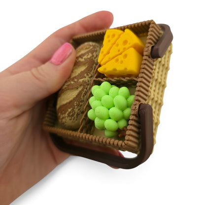 Picnic Basket Multi-Clicker – 3D Printed Fidget | Movable Handles & Random Food Keycaps | Unique Desk & Sensory Toy