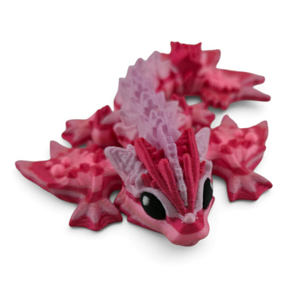 Pink Ocean Dragon – Articulated Fantasy Collectible | 3D Printed Ocean-Inspired Desk & Shelf Decor