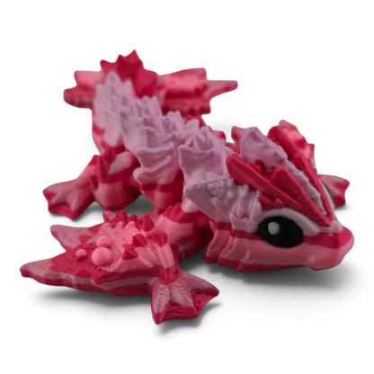 Pink Ocean Dragon – Articulated Fantasy Collectible | 3D Printed Ocean-Inspired Desk & Shelf Decor