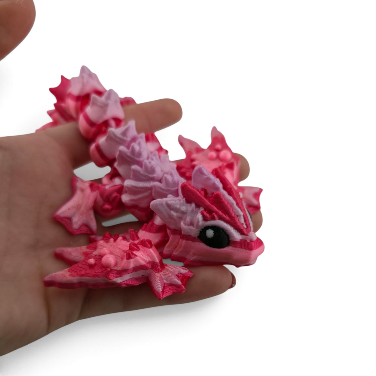 Pink Ocean Dragon – Articulated Fantasy Collectible | 3D Printed Ocean-Inspired Desk & Shelf Decor