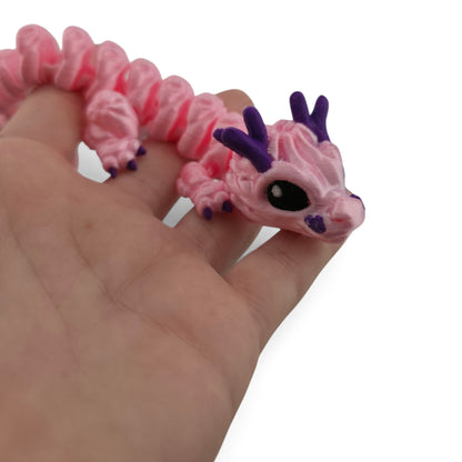 Pink Dumpling Dragon – Articulated Fantasy Collectible | 3D Printed Food-Inspired Desk & Shelf Decor
