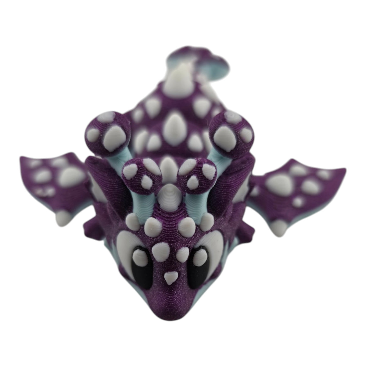 Purple, white and mint Mushroom Mini Dragon by 3DGOB