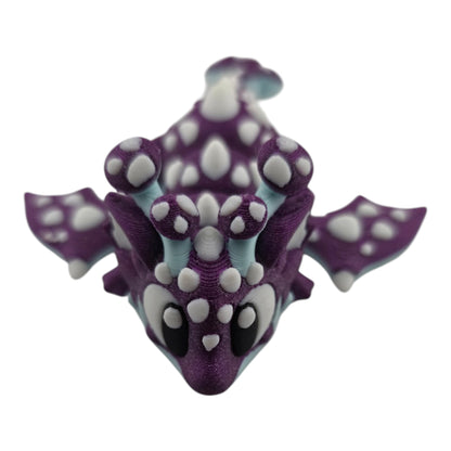Purple, white and mint Mushroom Mini Dragon by 3DGOB