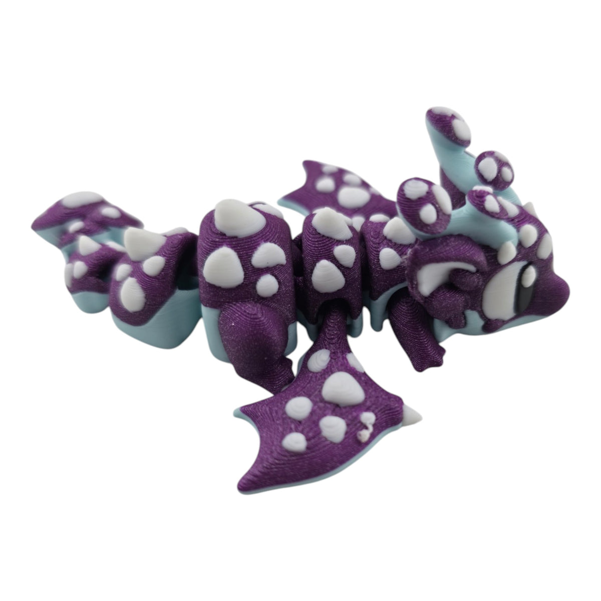 Purple, white and mint Mushroom Mini Dragon by 3DGOB