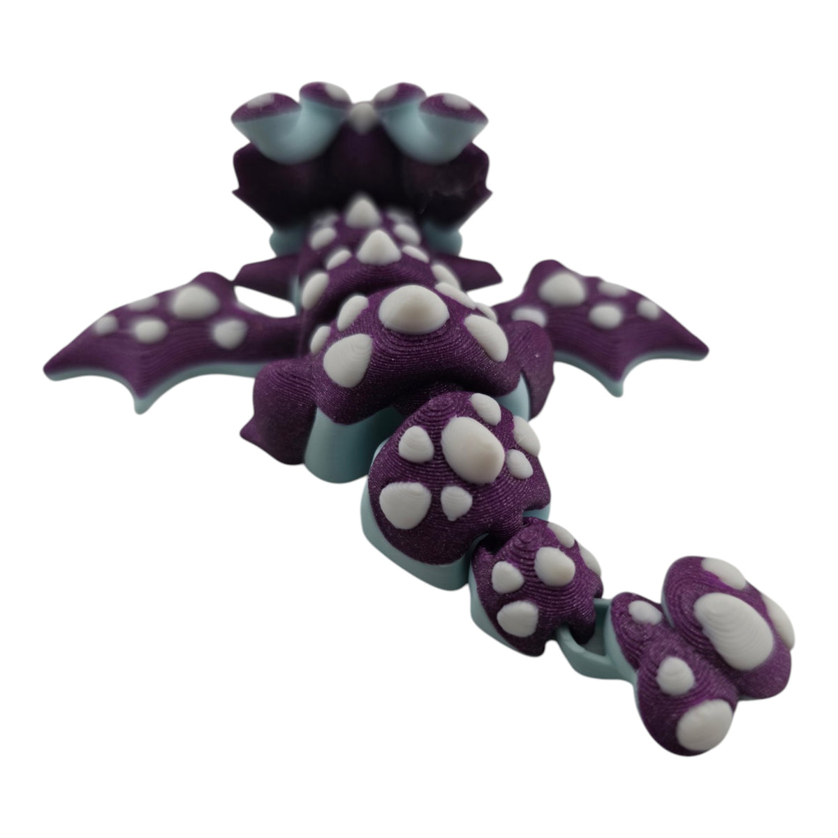 Purple, white and mint Mushroom Mini Dragon by 3DGOB