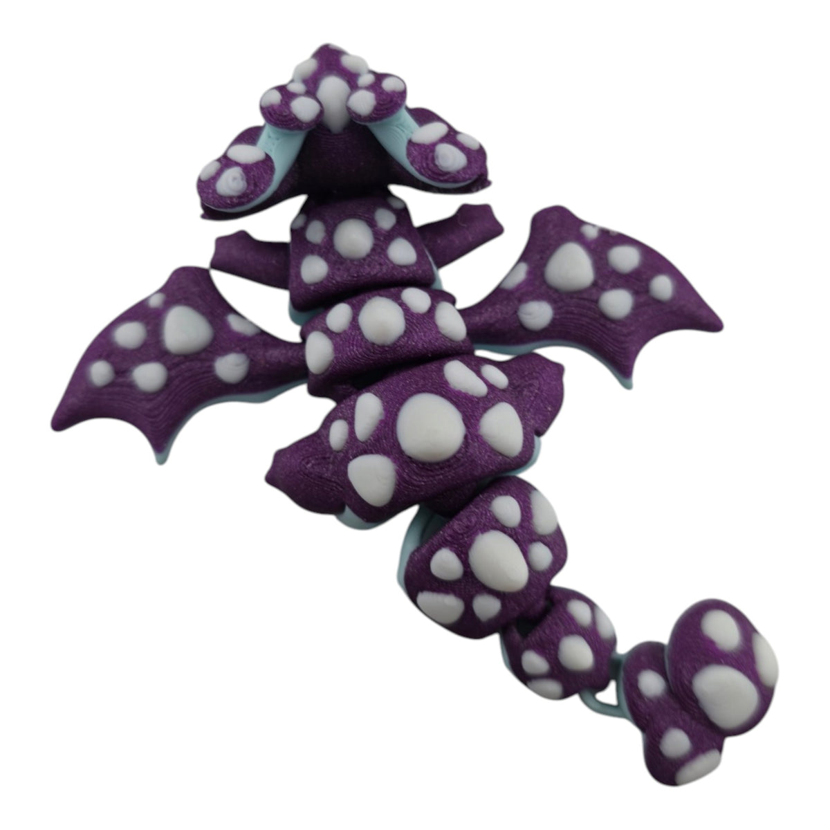 Purple, white and mint Mushroom Mini Dragon by 3DGOB