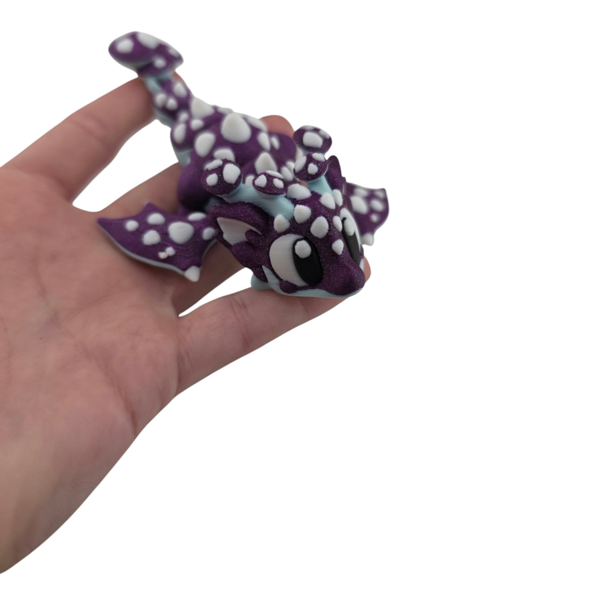 Purple, white and mint Mushroom Mini Dragon by 3DGOB