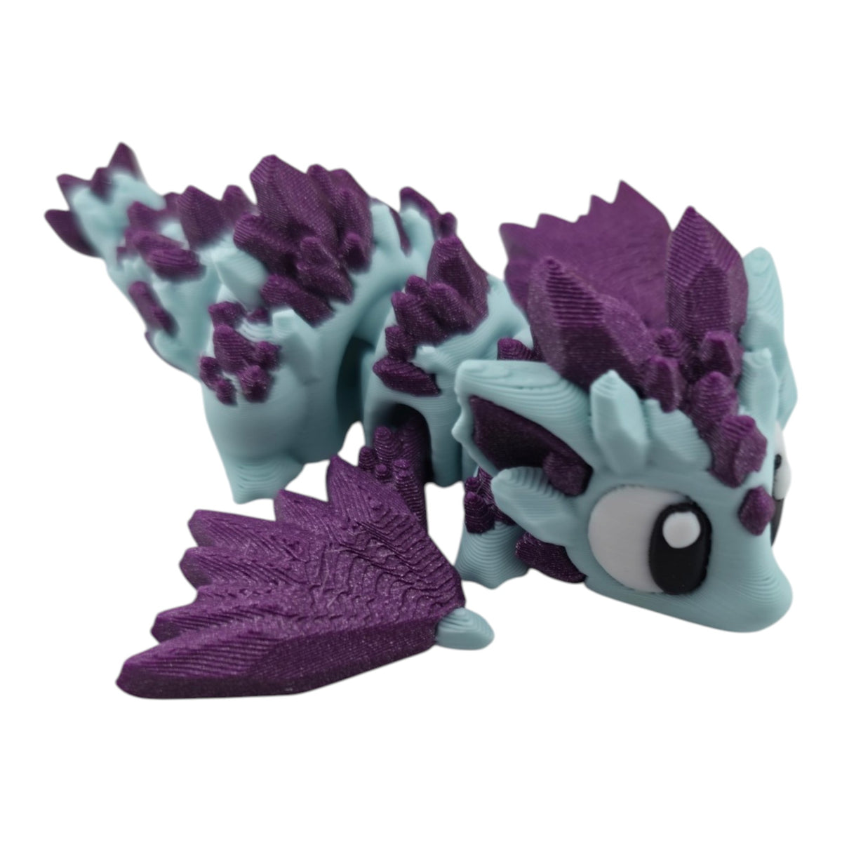 Pastel mint and purple Crystal Mini Dragon by 3DGOB