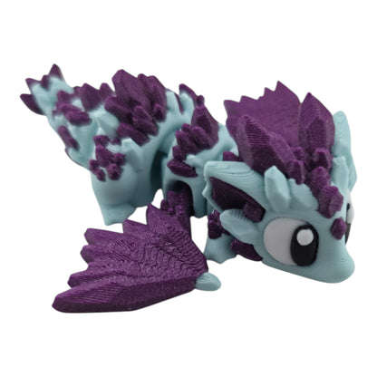 Pastel mint and purple Crystal Mini Dragon by 3DGOB