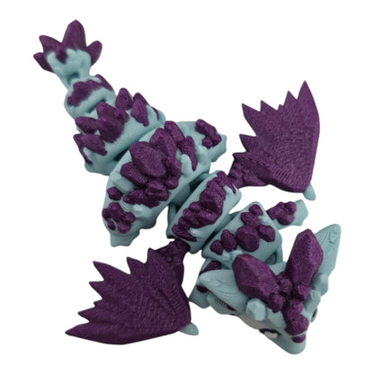 Pastel mint and purple Crystal Mini Dragon by 3DGOB
