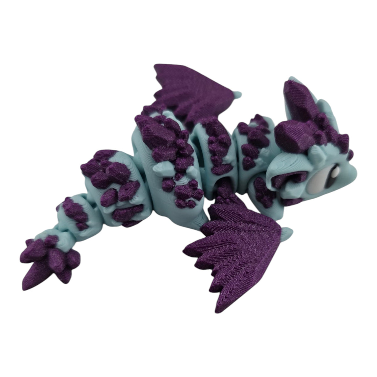 Pastel mint and purple Crystal Mini Dragon by 3DGOB