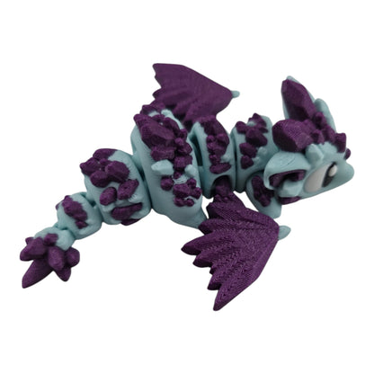 Pastel mint and purple Crystal Mini Dragon by 3DGOB
