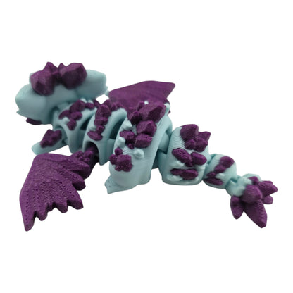 Pastel mint and purple Crystal Mini Dragon by 3DGOB