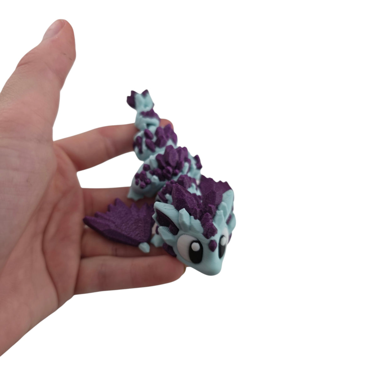 Pastel mint and purple Crystal Mini Dragon by 3DGOB