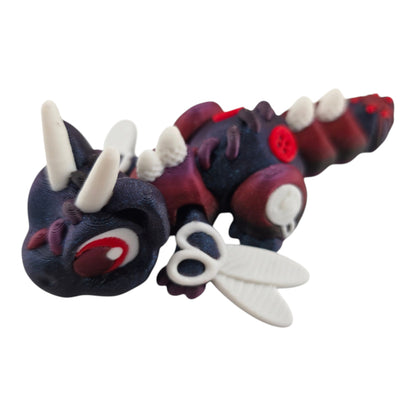 Sewing Kit Dragon - Blue Burnt Titanium and Black Rose - 3D printed collectible