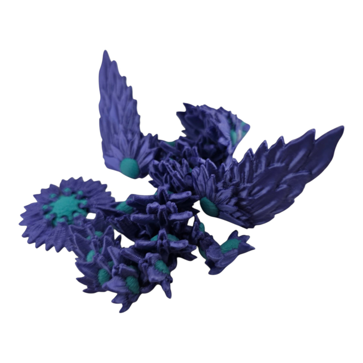Winged Sunflower Baby Dragon by Cinderwing3D with flower-inspired wing and body details