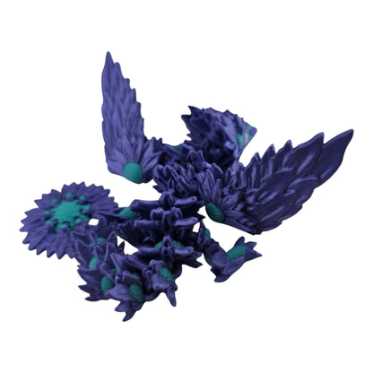 Winged Sunflower Baby Dragon by Cinderwing3D with flower-inspired wing and body details