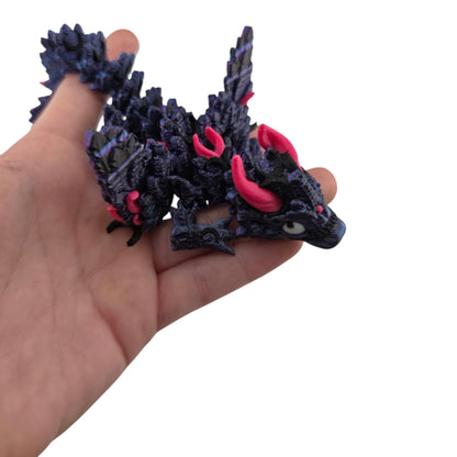Winged Lunar Baby Dragon by Cinderwing3D with crescent moon accents