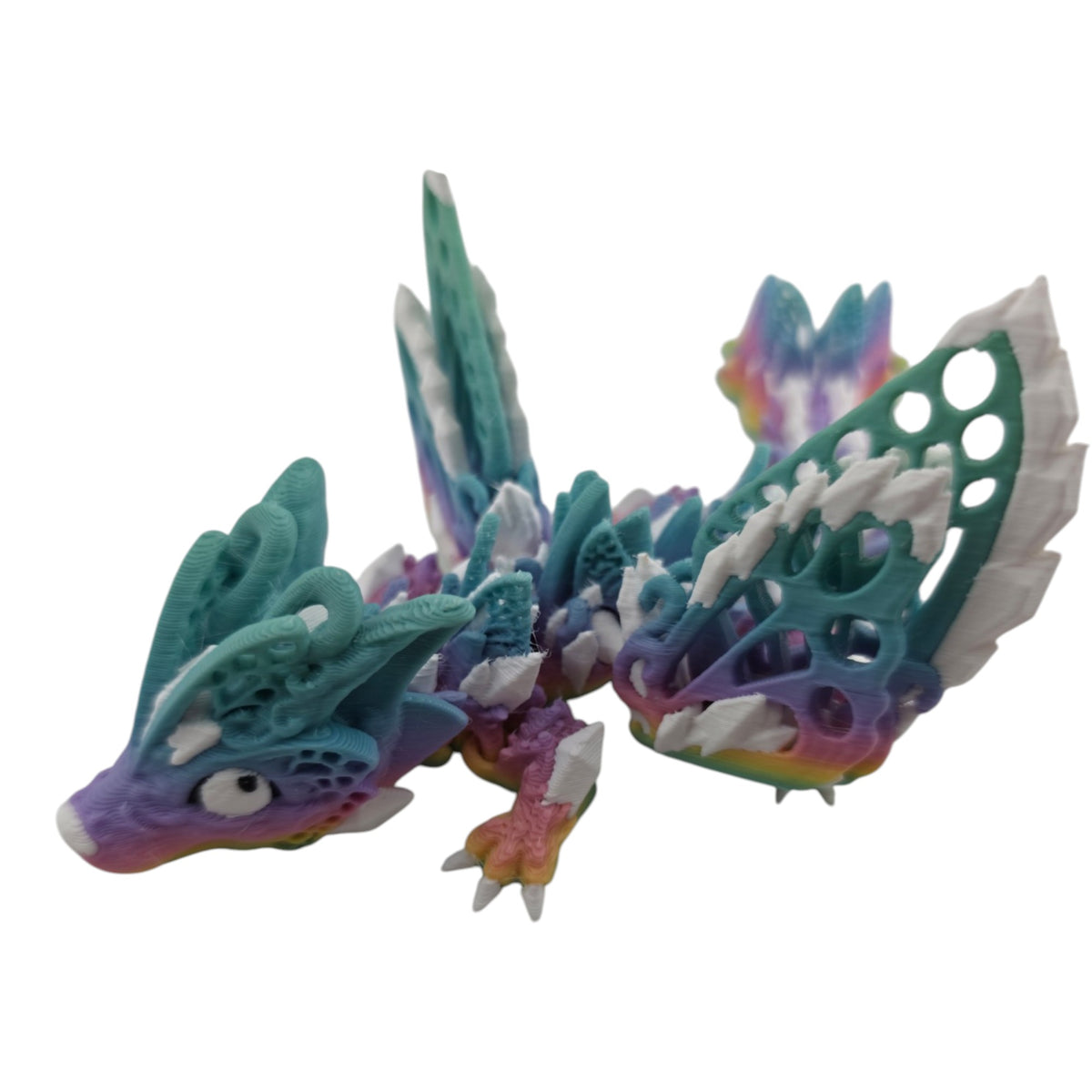 Baby Fae Dragon - Rainbow Matte and White - 3D printed collectible