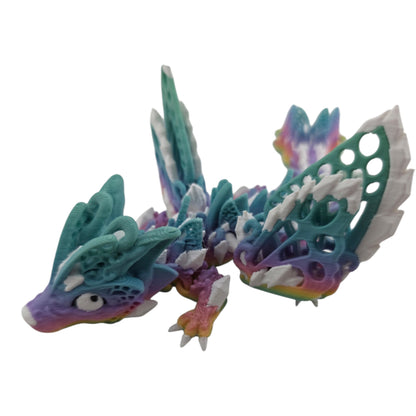Baby Fae Dragon - Rainbow Matte and White - 3D printed collectible