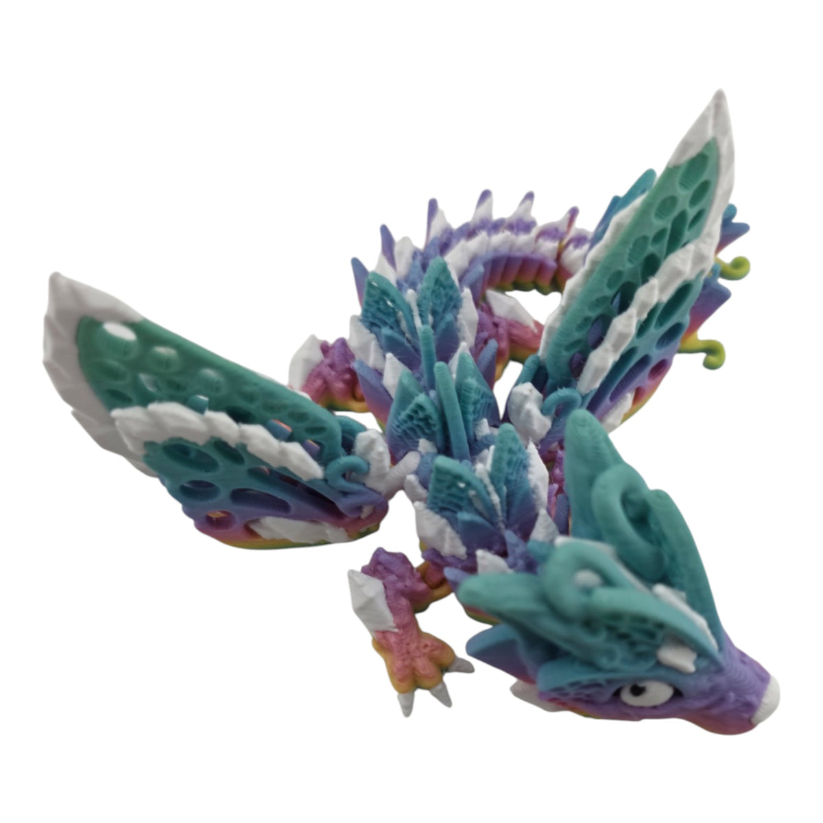 Baby Fae Dragon - Rainbow Matte and White - 3D printed collectible