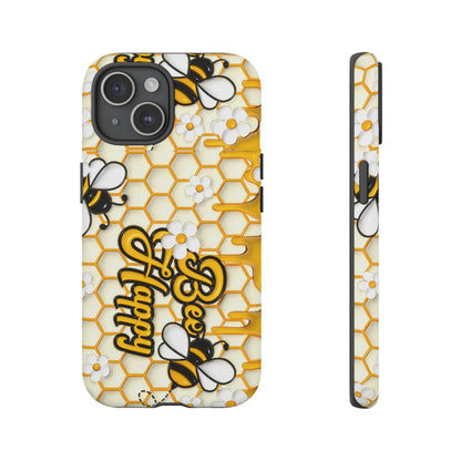 Bee Happy Honeycomb iPhone Case