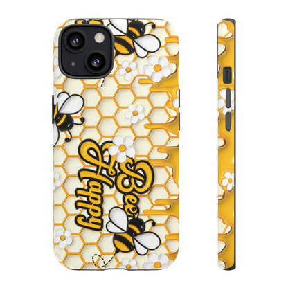 Bee Happy Honeycomb iPhone Case