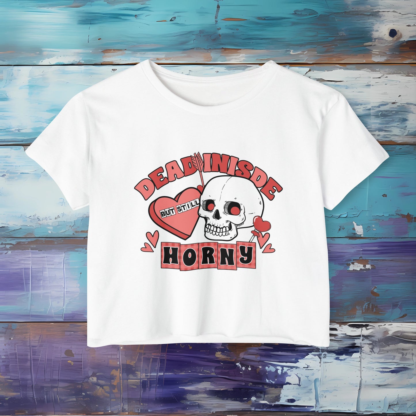 Dead Inside Romantic Crop Top | Funny Valentine's Day Shirt