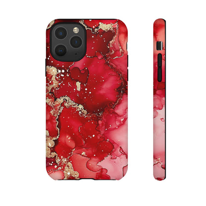 Crimson Gold Swirl iPhone Case