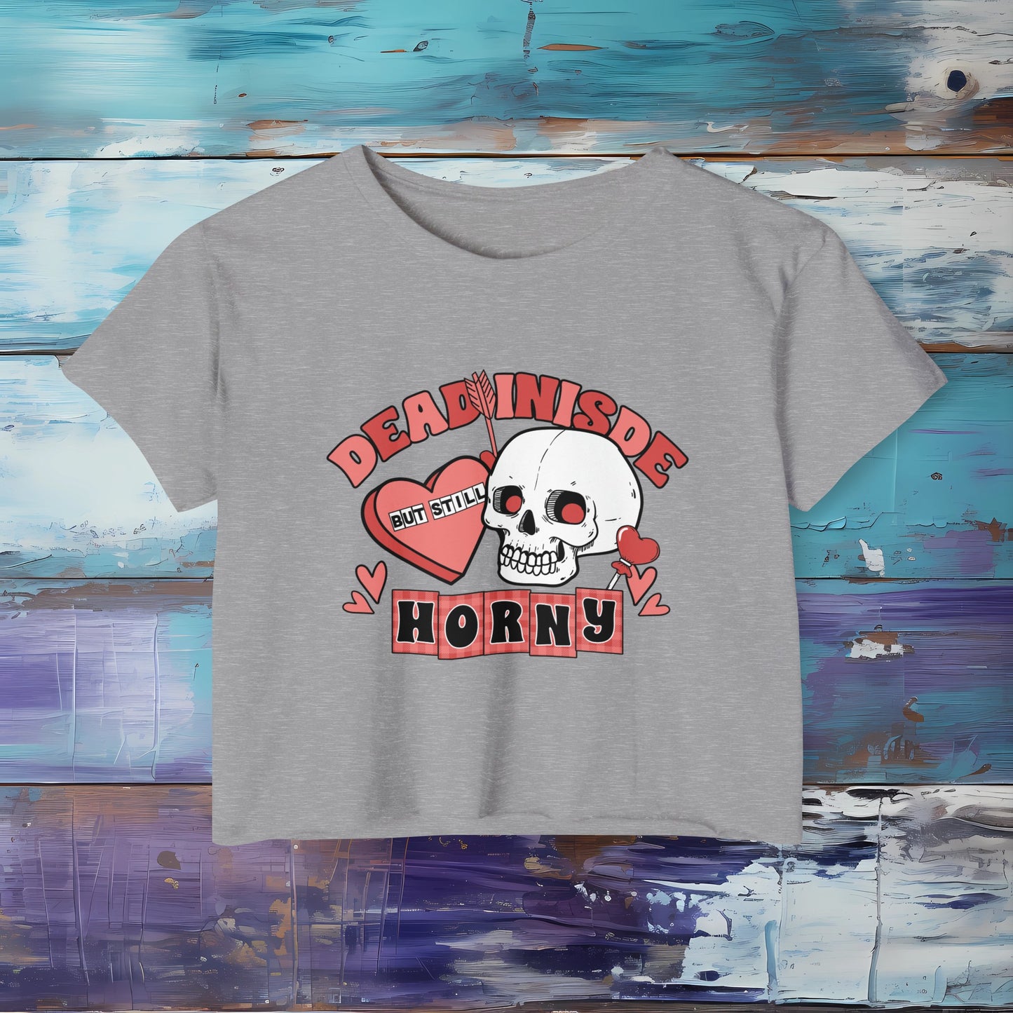 Dead Inside Romantic Crop Top | Funny Valentine's Day Shirt