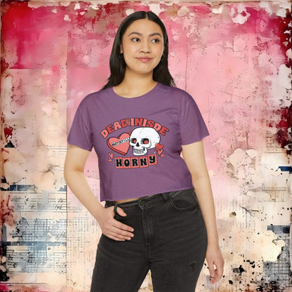 Dead Inside Romantic Crop Top | Funny Valentine's Day Shirt