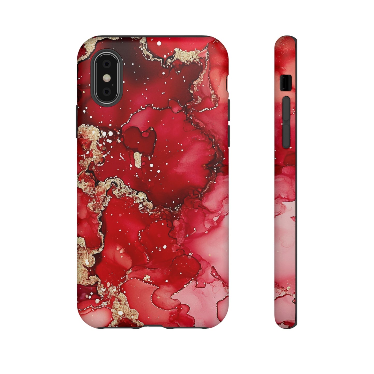 Crimson Gold Swirl iPhone Case