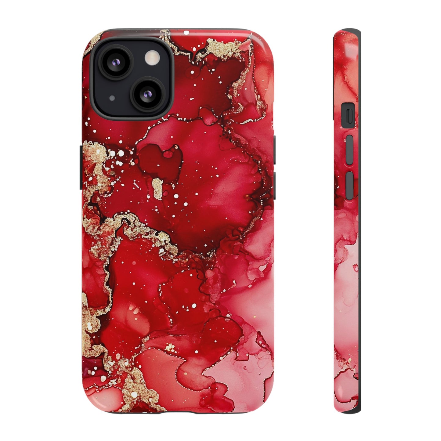 Crimson Gold Swirl iPhone Case