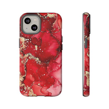 Crimson Gold Swirl iPhone Case