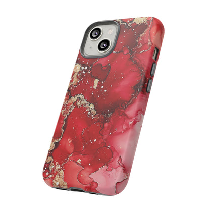 Crimson Gold Swirl iPhone Case