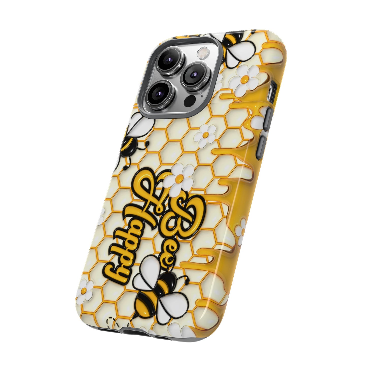 Bee Happy Honeycomb iPhone Case