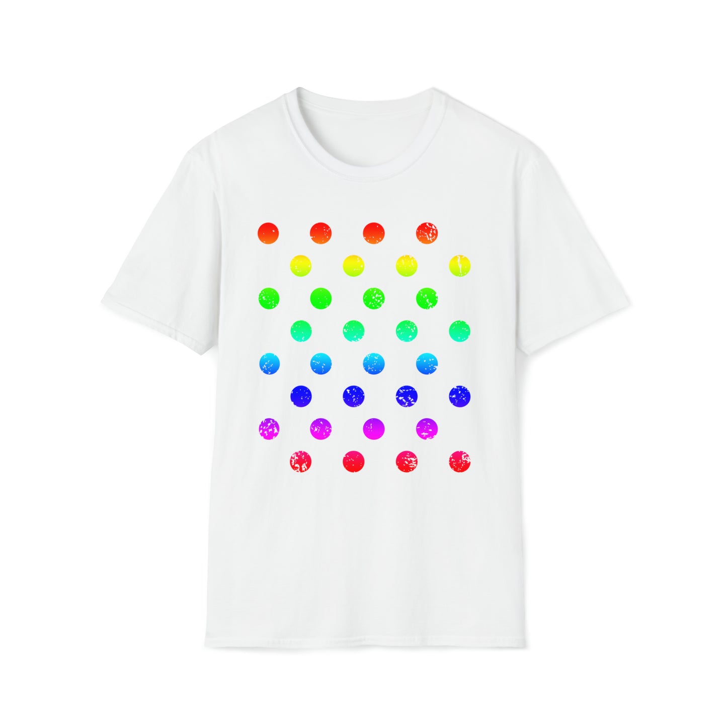 September 15th Retro Distressed Dot T-Shirt: Vintage Rainbow Design Tee