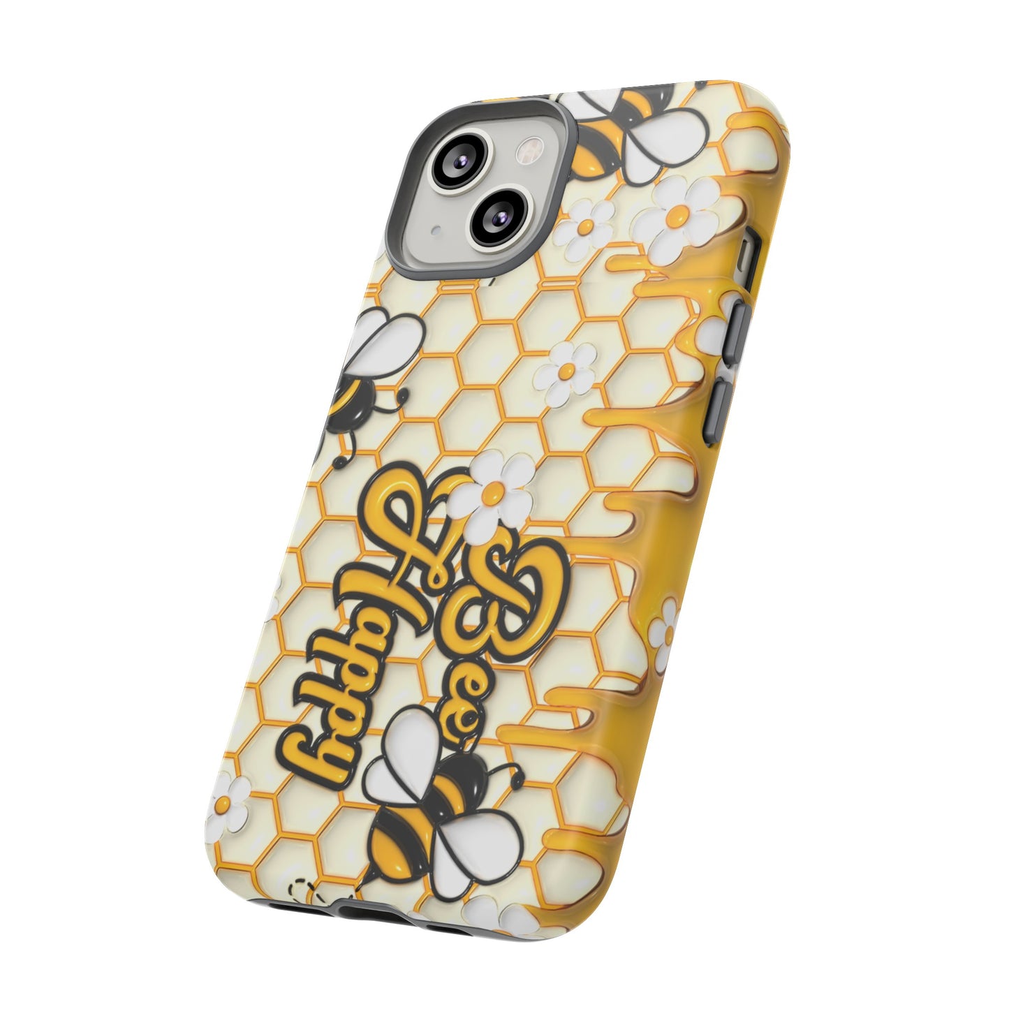 Bee Happy Honeycomb iPhone Case