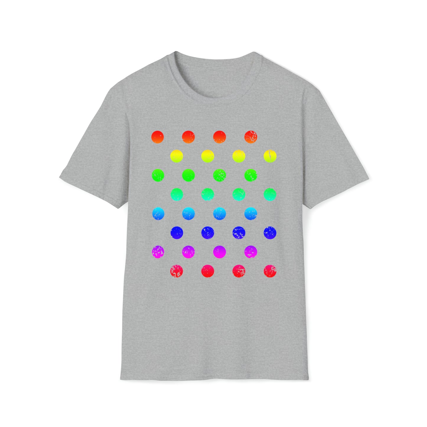 September 15th Retro Distressed Dot T-Shirt: Vintage Rainbow Design Tee